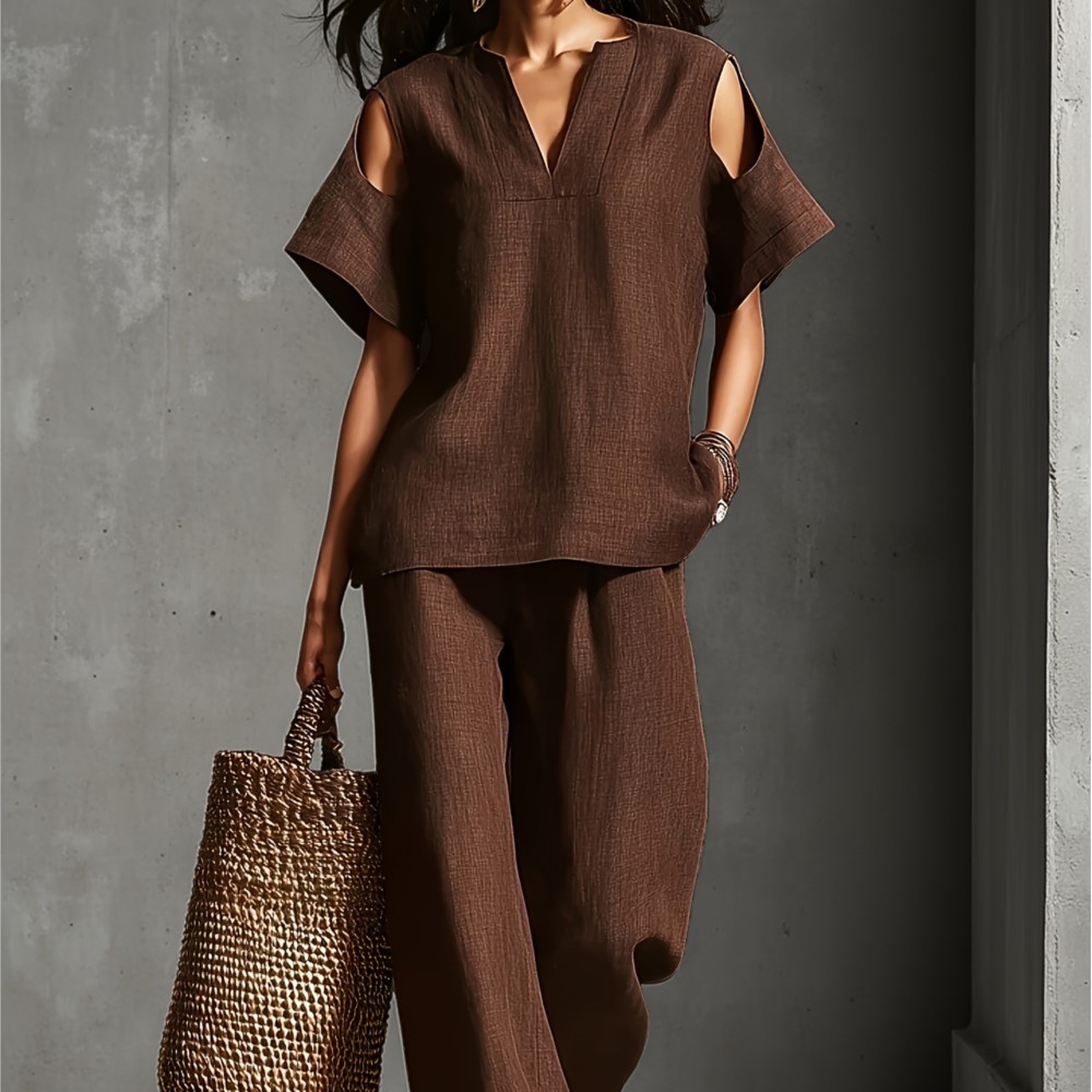 Kadın Düz Renk Basit Keten İki - Linen Pant Wide incelemesi ve fiyatı